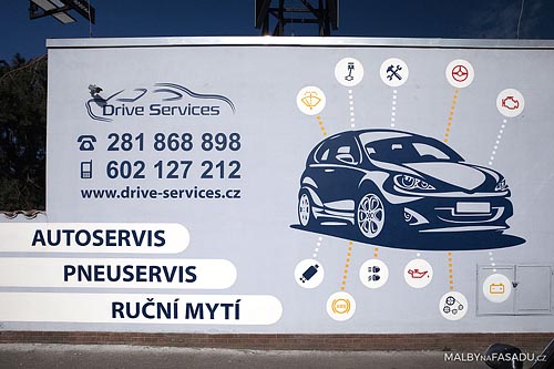 Reklamní malba na fasádu v Praze